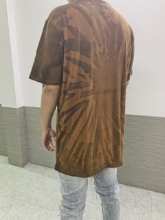 Champion small logo brown tie dye waxed