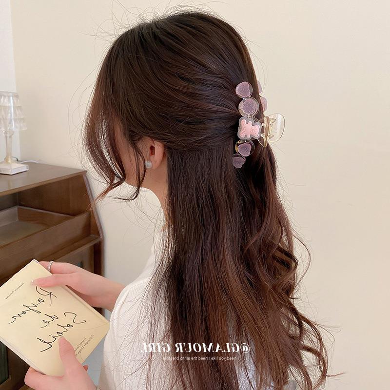 Kẹp Tóc Trong Suốt Hình Hoa Hồng Cỡ Lớn Bằng Acrylic Đơn Giản Thời Trang Hàn Quốc