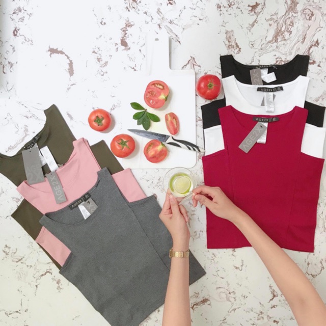 Áo croptop cutout AGE2X hàng VNXK chất lượng cao