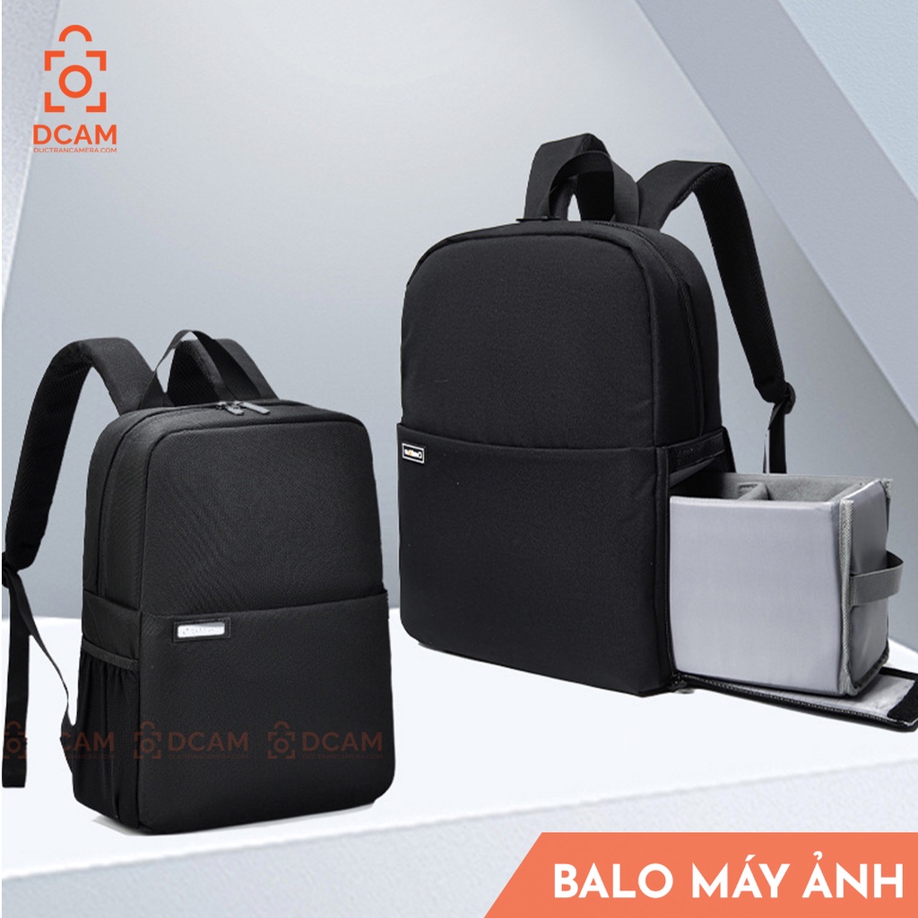 Balo máy ảnh Caden Half Photo - CHỐNG NƯỚC 100% - Thao tác nhanh - Có ngăn đựng lapop