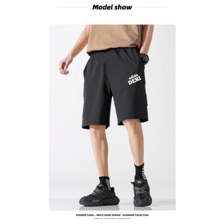 Có bigsize - Quần đùi nam thể thao quần unisex đùi mặc nhà màu đen