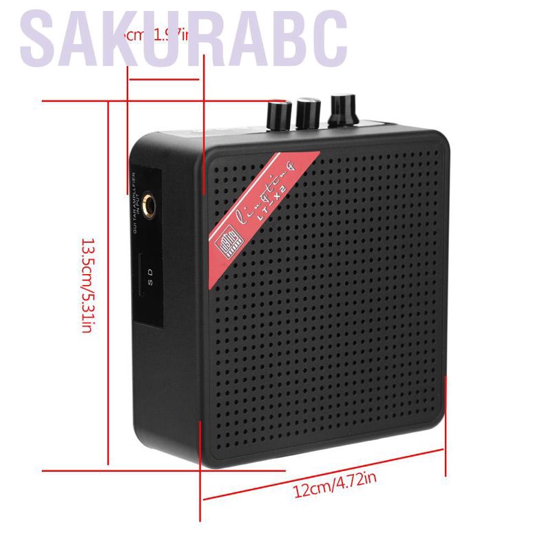 Sakurabc 5W Mini Pocket Electric Guitar Amp Amplifier Speaker F Guitars Ukulele Bluetooth