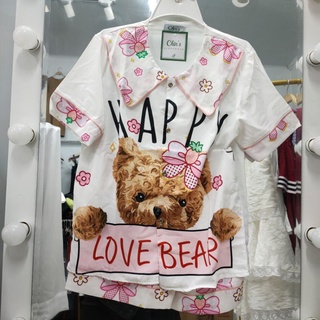 Bộ pijama lụa mango hàng Chin's tay cộc quần đùi