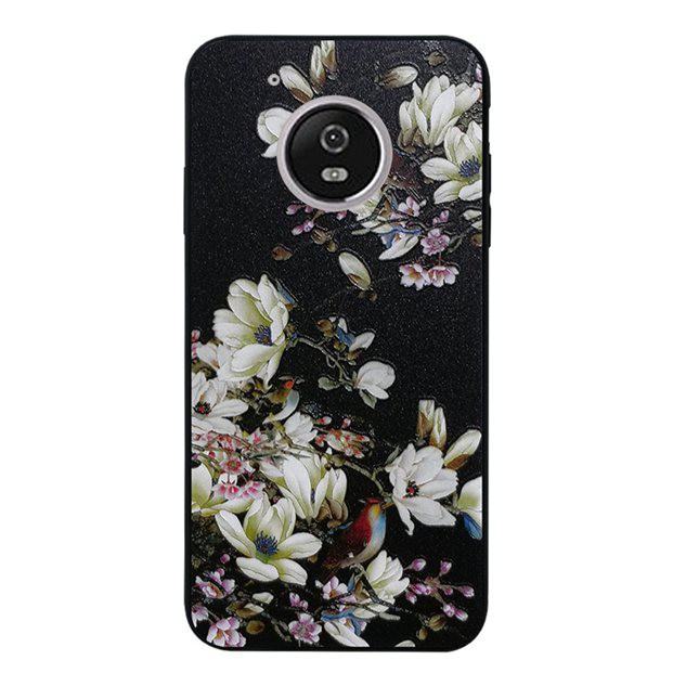 Ốp điện thoại in hình hoa từ silicon dành cho Motorola Moto C X4 E4 G5 G5S Plus