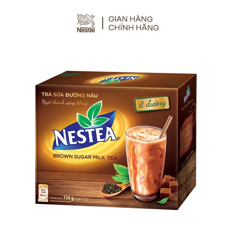 Trà sữa đường nâu Nestea (hộp 8 gói x 17g)