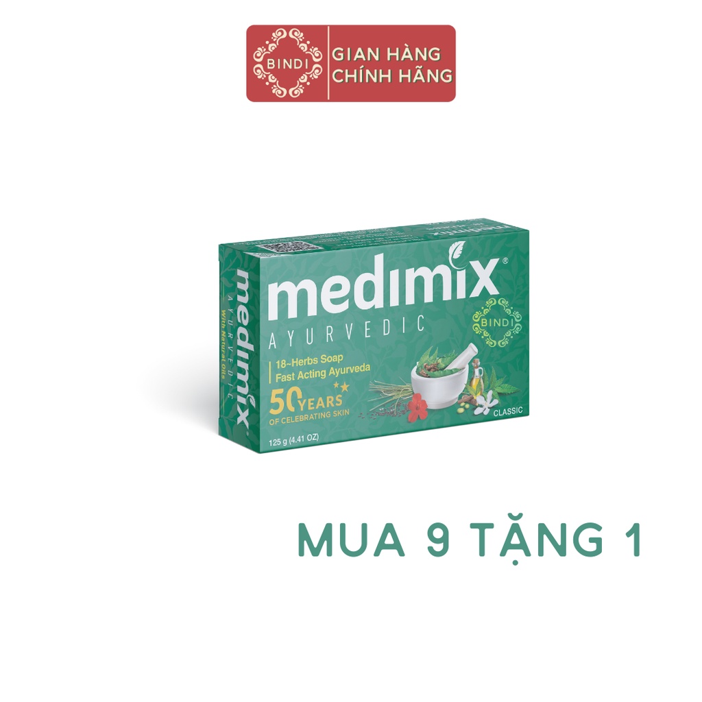 Set 9 xà phòng Medimix 18 loại thảo dược 125g/bánh Tặng 1 xà phòng 125g