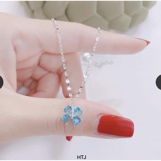 Dây chuyền cỏ 4 lá đủ màu bạc ta nguyên chất- Bạc LOPA