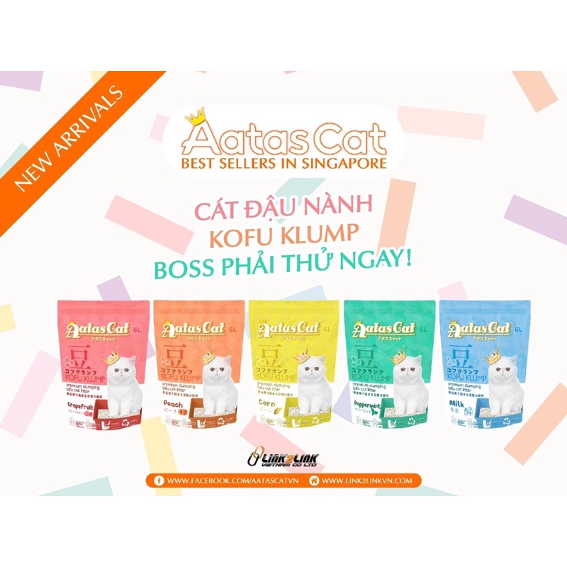 Tofu aatas - cát đậu nành cho mèo aatas khử mùi và thấm hút