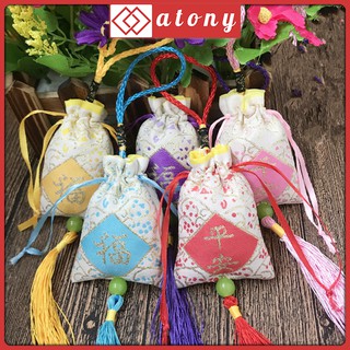 Túi Thơm ATONY - Túi Vải Gấm, Thêu chữ Phúc, Bình An - Hương Thơm Thảo Mộc Tốt Cho Sức Khỏe