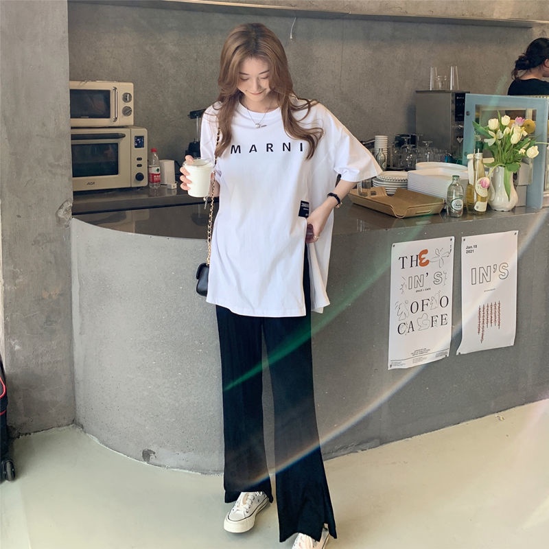 Áo Thun Tay Ngắn Dáng Rộng Che Bụng Thời Trang Mùa Hè Dành Cho Nữ