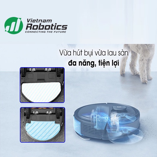 Robot hút bụi Ecovacs Deebot Ozmo T8 AIVI - Tự động-Thông Minh-Hàng chính hãng (Bản Quốc Tế)