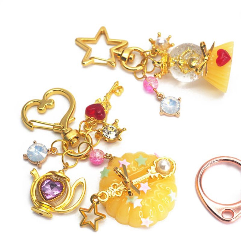 Set 30 Móc Khóa Hình Thỏ / Ngôi Sao / Trái Tim Có Thể Xoay Được