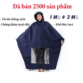 Áo mưa cánh dơi, Áo mưa đôi, 1 đầu và hai đầu vải dù chống rách, màu sắc đẹp, chất dày siêu bền mưa to mặc vẫn thoải mái