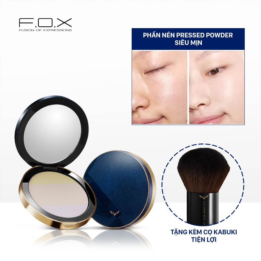Phấn Nén Kiềm Dầu Siêu Mịn Da FOX Pressed Powder 12g