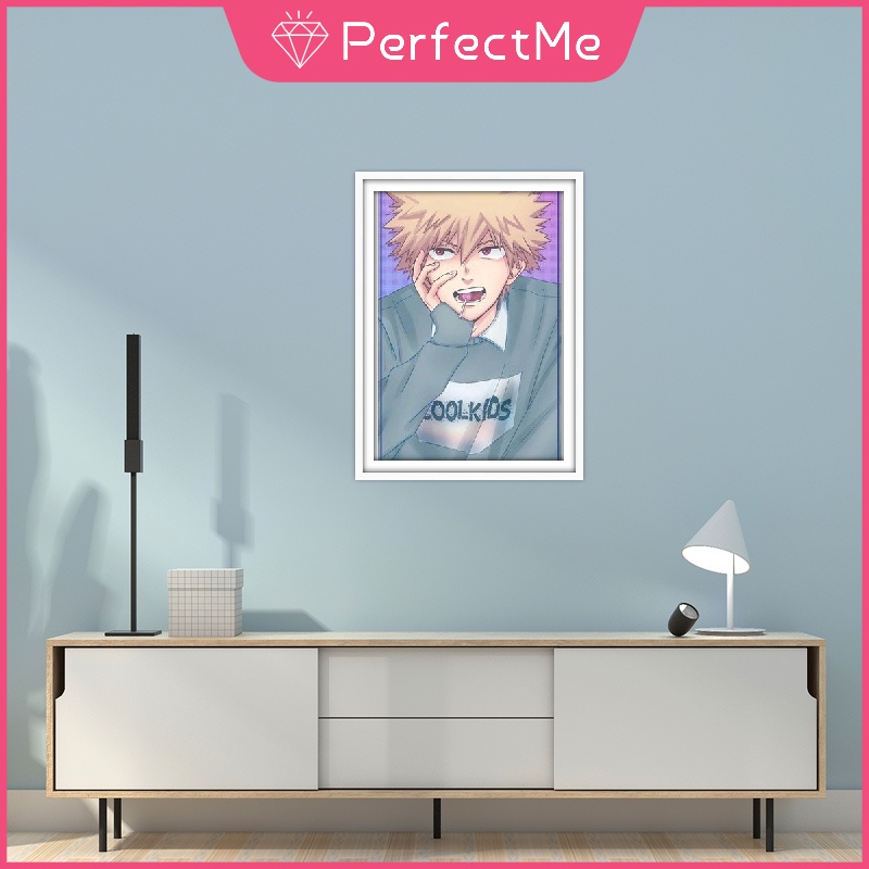 Bộ tranh đính đá họa tiết hoạt hình My Hero Academia độc đáo kích thước 30x40cm dùng trang trí nhà cửa