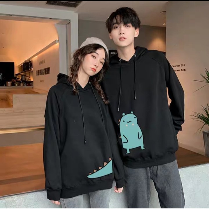 Áo hoodie đôi khủng long nối đuôi ( giá bán 2 cái ) , chất nỉ bông dày mịn