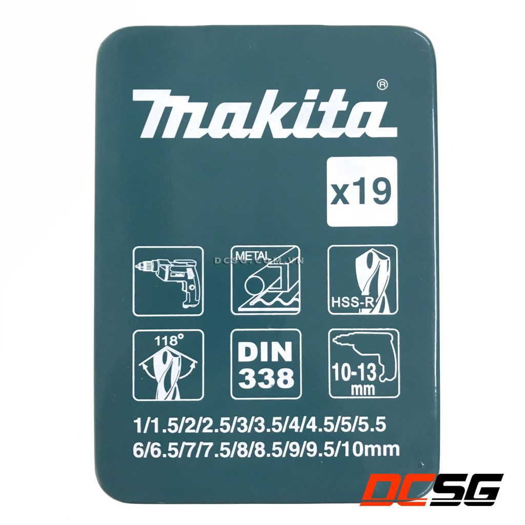 Bộ 19 mũi khoan kim loại HSS-R Makita D-54081| DCSG