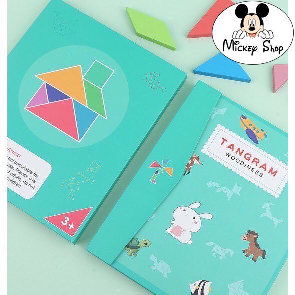 Đồ Chơi Trí Tuệ,  Xếp hình tư duy Tangram có kèm sách từ tính cho trẻ rèn luyện tư duy sáng tạo