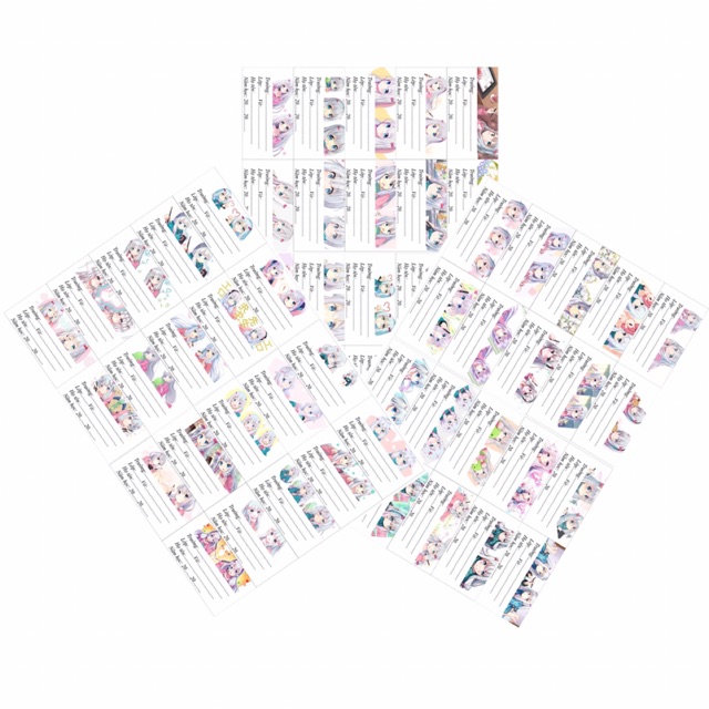 Nhãn vở anime sagiri 20 cái có lớp đề can bóc dán / nhãn dán sagiri izumi