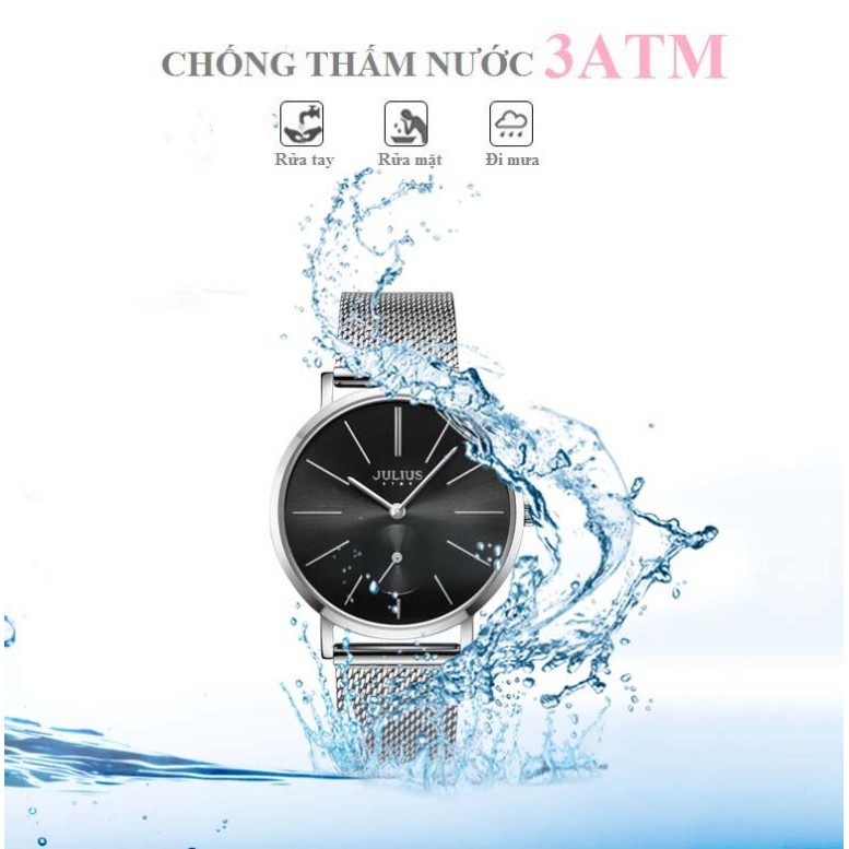 Đồng hồ nữ Julius Star Hàn Quốc JS-022 dây thép thanh lịch