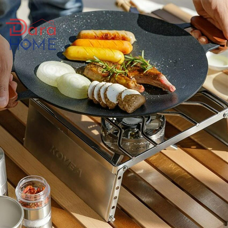Chảo Đá Nướng Hàn Quốc Chất Liệu Hợp Kim Nhôm Đa Năng Chống Dính Cực Kì Bền Đẹp