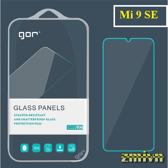 Bộ 2 kính cường Lực Xiaomi Mi 9 Mi 9 SE Mi 8 chính hãng Gor