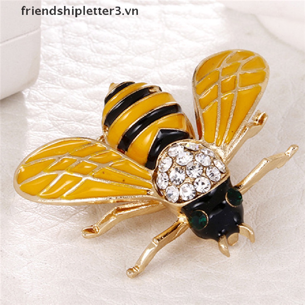Ghim Cài Áo Hình Con Ong Đính Đá Pha Lê