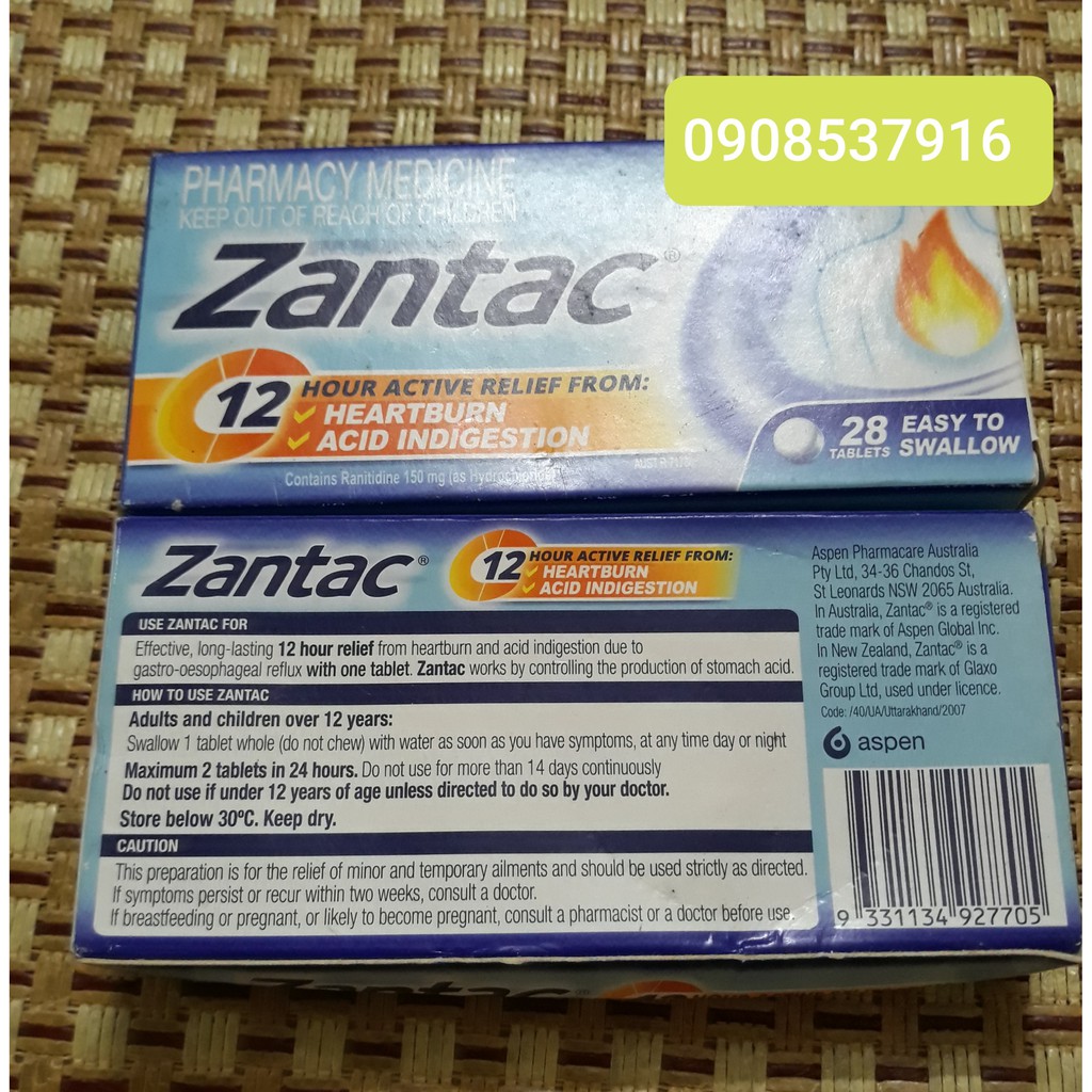 ZANTAC CỦA ÚC HỘP 28 V