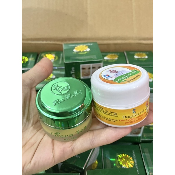 Bộ kem ngày và đêm Derma Doctor và trà xanh loại 1