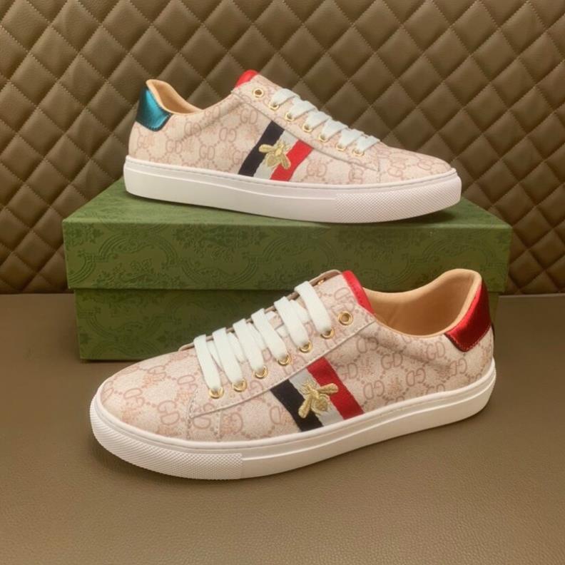 Giày thể thao nam Gucci GC da thật cao cấp gót màu đen đỏ 🥓