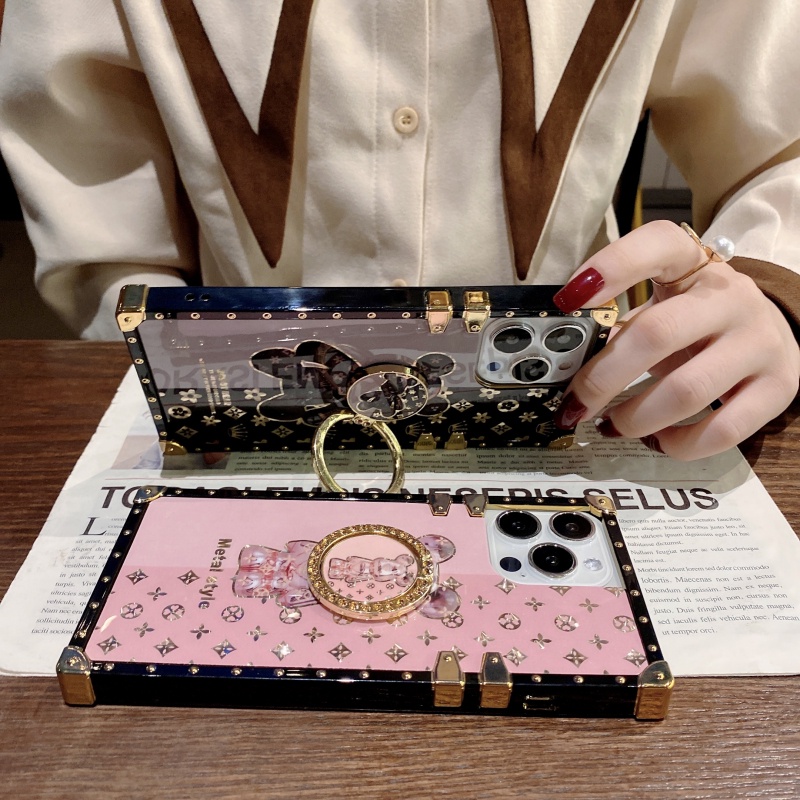 Ốp Điện Thoại Vuông Mềm In Hình Gấu Cho REALME C53 C55 C30S C33 C31 11 REALME10 PRO PLUS C25Y C21Y C15 4g 5G