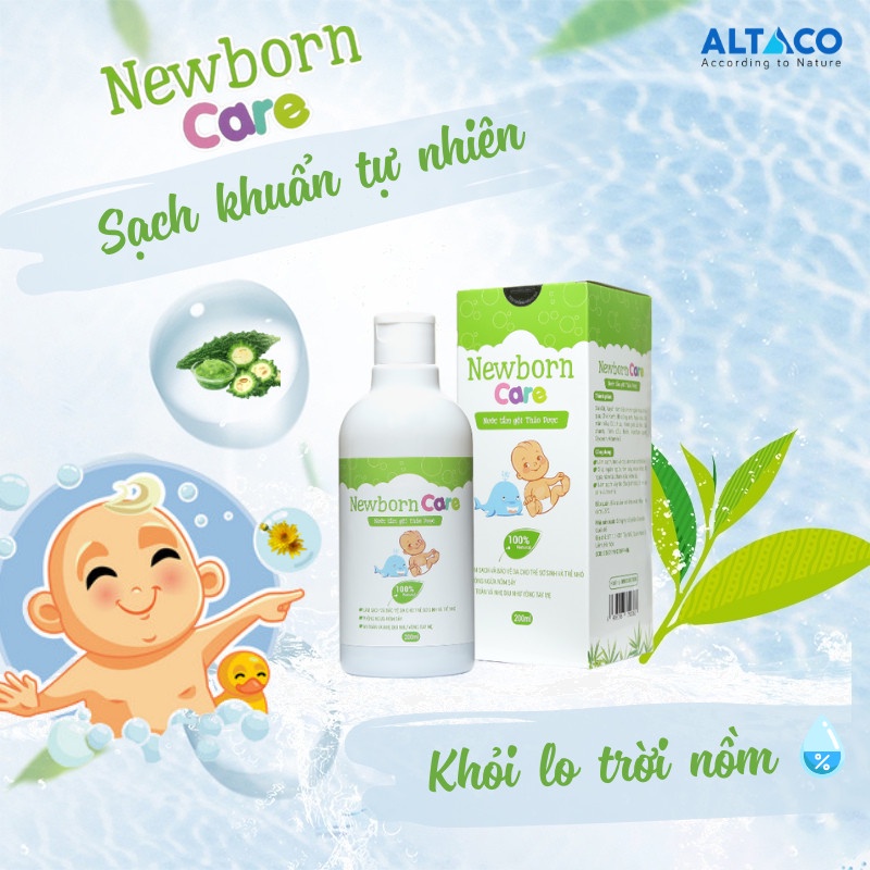 Nước Tắm thảo dược Newborn Care Làm sạch và bảo vệ da bé và cả gia đình khỏi Covid (220ml)