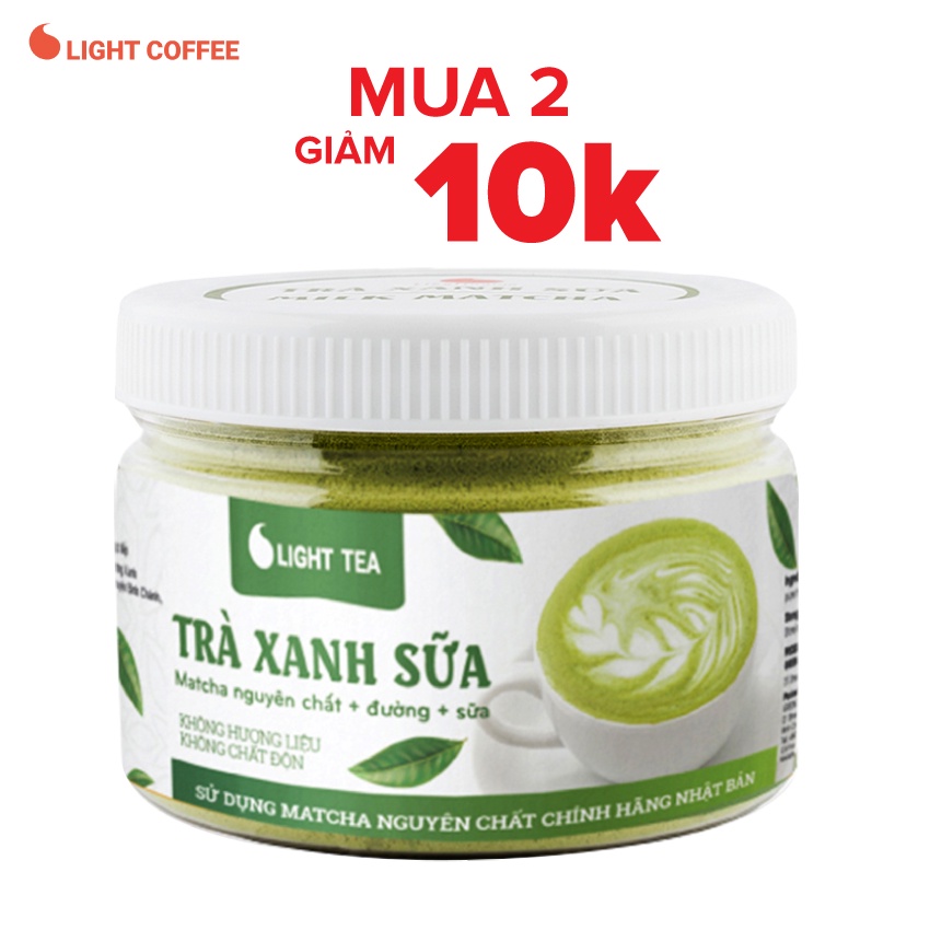 Bột trà xanh sữa, matcha chính hãng Nhật Bản, thơm ngon, tiện lợi Light Coffee - Hũ 230g