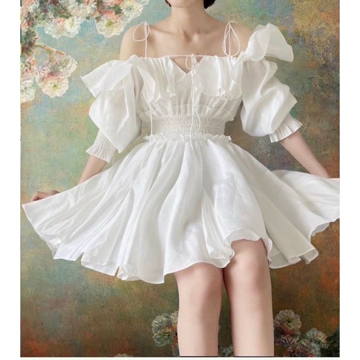 ĐẦM TRẮNG RỚT VAI DÂY BO CHUN BÈO TẦNG