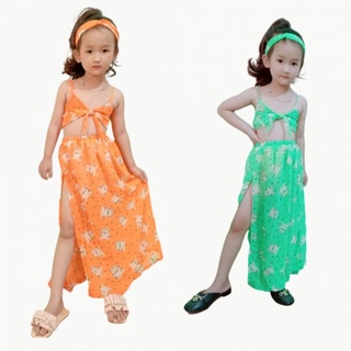 Sét váy maxi đi biển cho bé gái