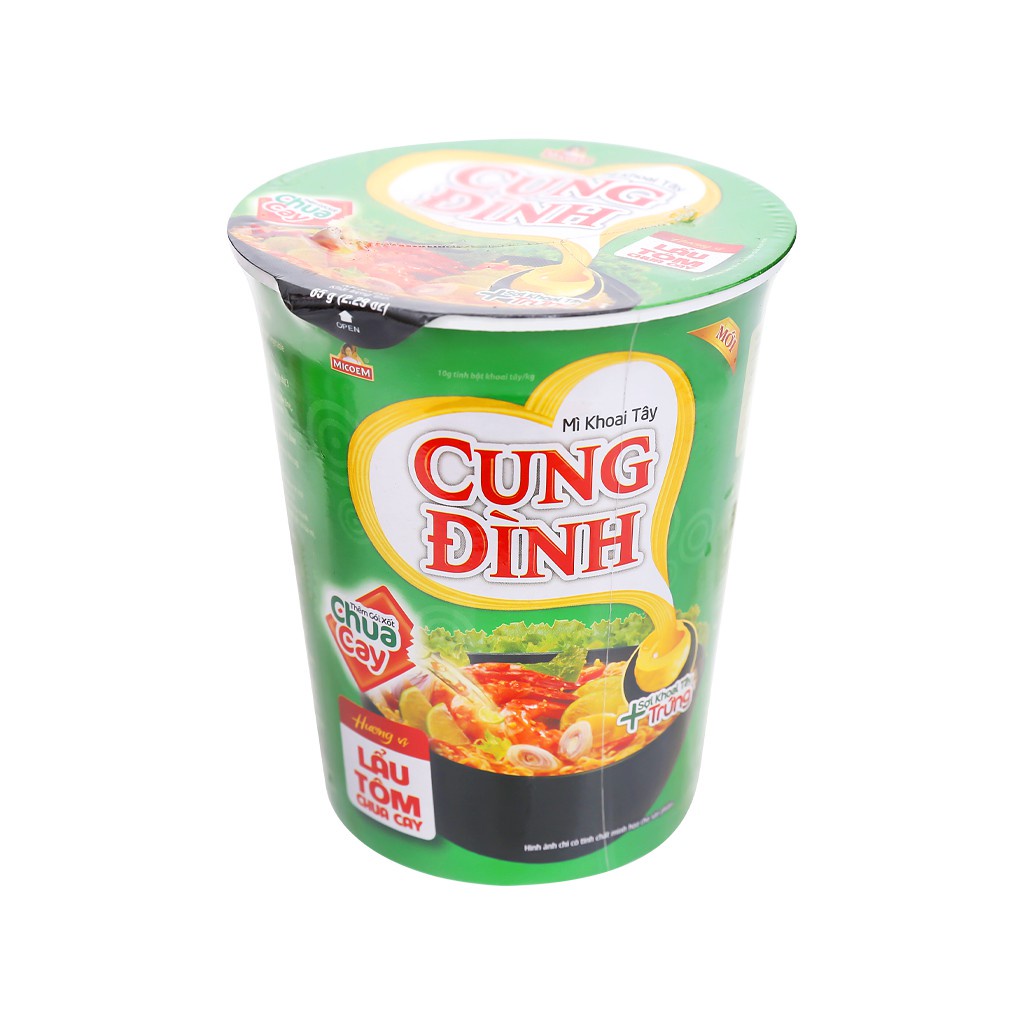 Mì Cốc Cung Đình Sườn Hầm Ngũ Quả/ Bò Hầm/ Lẩu Tôm Chua Cay Cốc (65g)