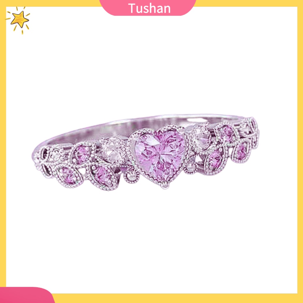 Nhẫn đính hôn mạ điện nhẹ đính đá tinh tế