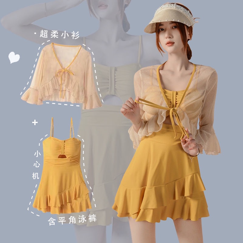 dài tay đẹp váy đồ bơi hàn quốc hai 2 mảnh cho nữ set học sinh đồ tắm biển nữ đồ đi biển nữ sexy hoa kín đáo cạp cao áo tắm Spa áo liền thân nữ bảo thủ che bụng mỏng dài tay siêu Cổ Tích ins Hàn Quốc váy nhỏ