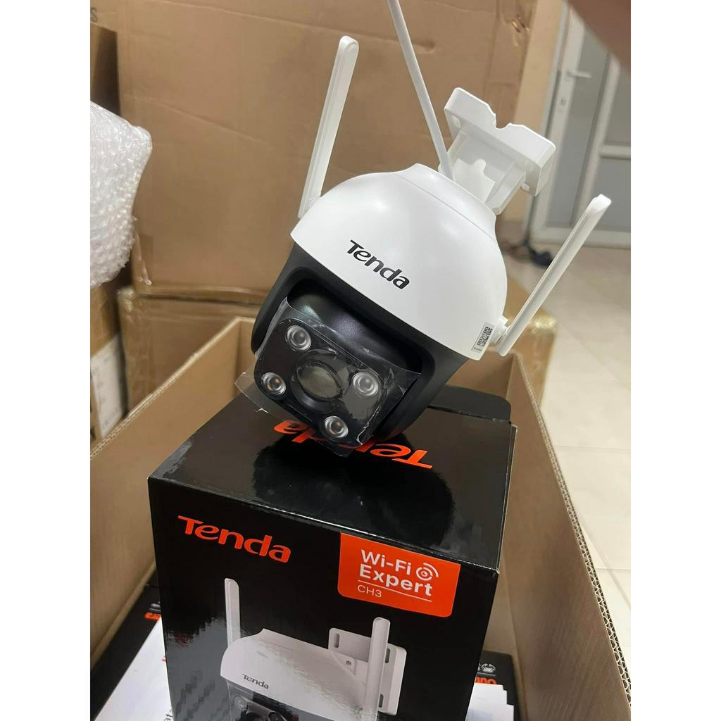 Camera WIFI Tenda CH3 1080P ngoài trời xoay 360,có màu ban đêm đàm thoại 2 chiều, tích hợp còi hú đèn báo động