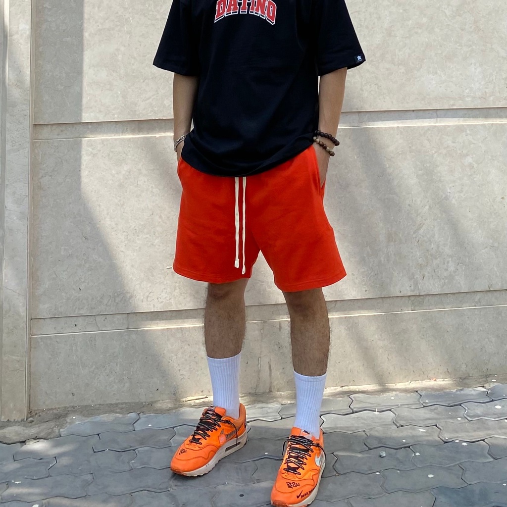 Quần đùi Unisex thun nỉ DATINO mặc trên gối 100% cotton cao cấp chất dày dặn co giãn