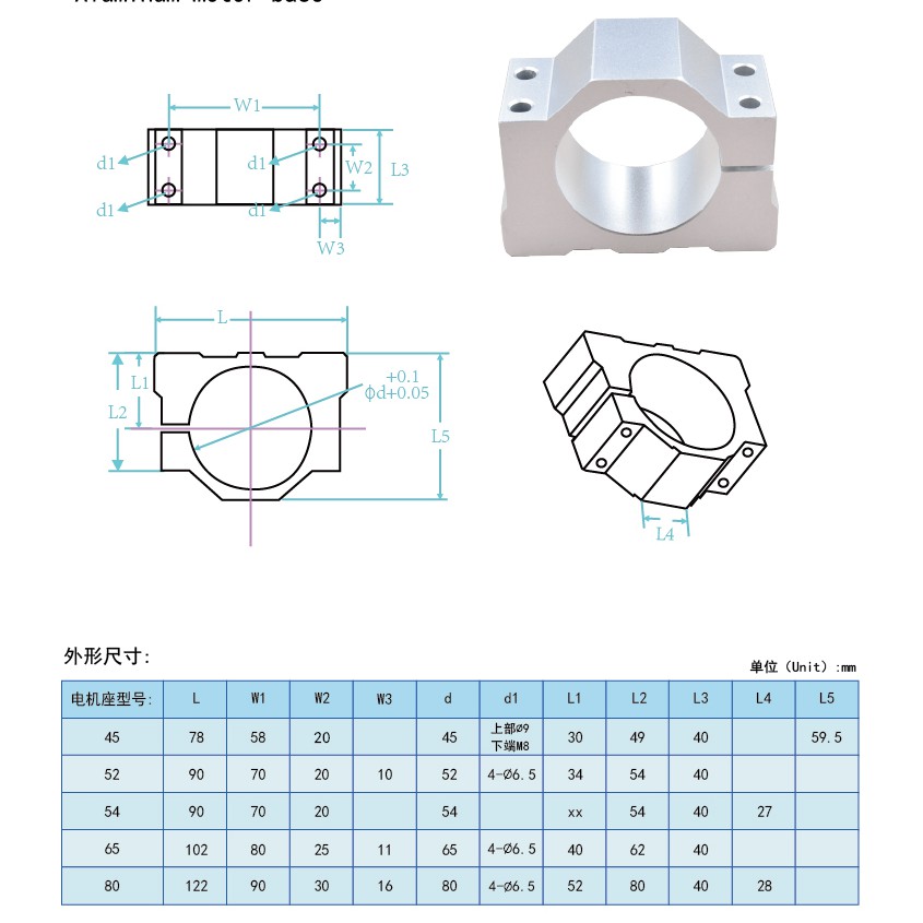 Ổ kẹp động cơ có chổi thang ổ kẹp trục chính