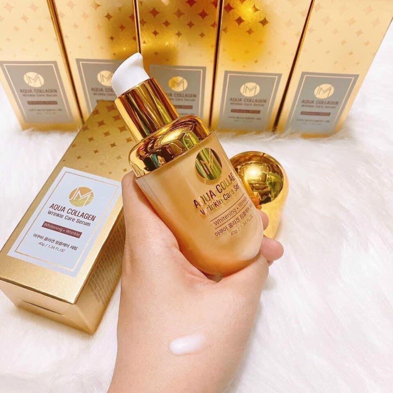 [CHÍNH HÃNG]  Serum Trắng Da Collagen Tươi Thủy Phân JM Aqua Collagen Wrinkle Care Serum 40g Hàn Quố
