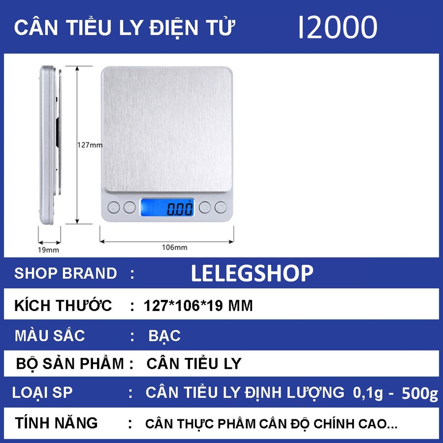 Cân tiểu ly điện tử nhà bếp mini định lượng 1g - 5kg Cân tiểu ly làm bánh độ chính xác cao