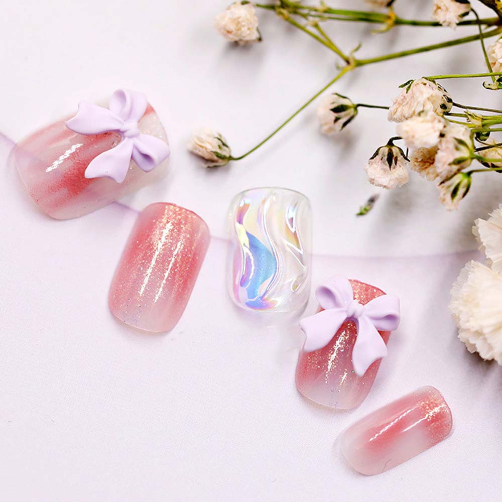 [Hàng mới về] Bộ 10 nơ 3D trong suốt nhiều màu sắc trang trí móng tay nghệ thuật đẹp mắt DIY