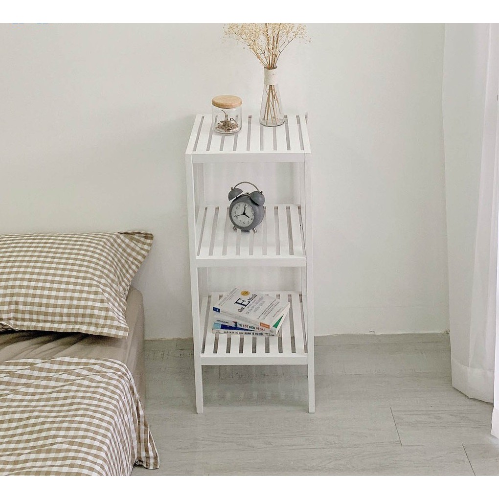 KỆ VUÔNG TRẮNG 3 TẦNG - KỆ GỖ ĐA NĂNG TRẮNG 3 TẦNG - SHELF 3F - WHITE