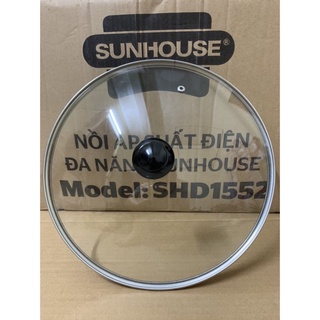 Nắp vung kính xoong-nồi-chảo Sunhouse (Kèm núm+vít) có viền gờ, thuỷ tinh dày chịu lực đủ size từ 14-31