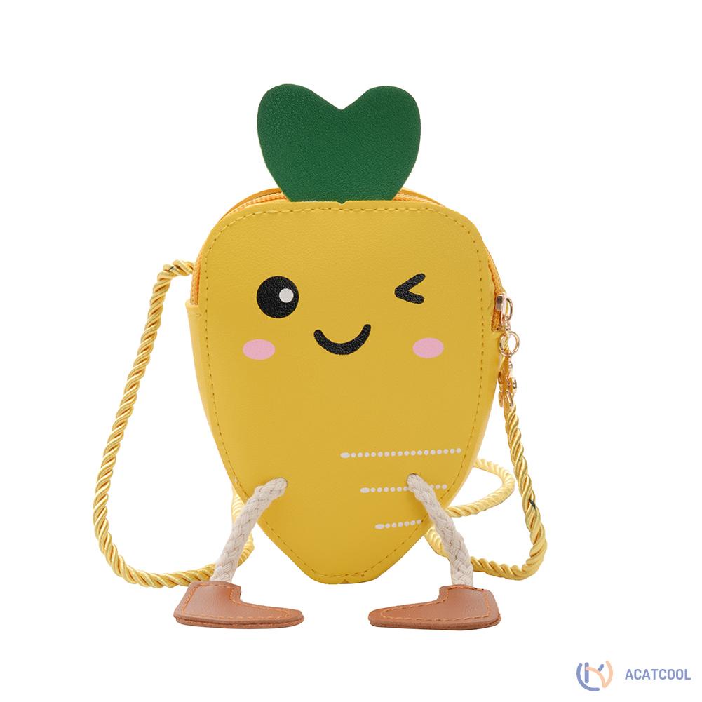 Túi đeo chéo da hình củ cải dễ thương cho bé