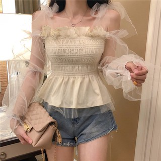 [Order] ( Sẵn) Áo Dún Eo Phối Lưới [ Quảng Châu ]