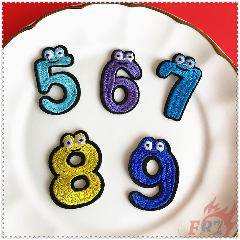 ✿ Sticker Ủi Thêu Hình Con Số Nhiều Màu Sắc ✿ 1 Sticker Ủi Thêu Hình Nhân Vật Hoạt Hình Ngộ Nghĩnh