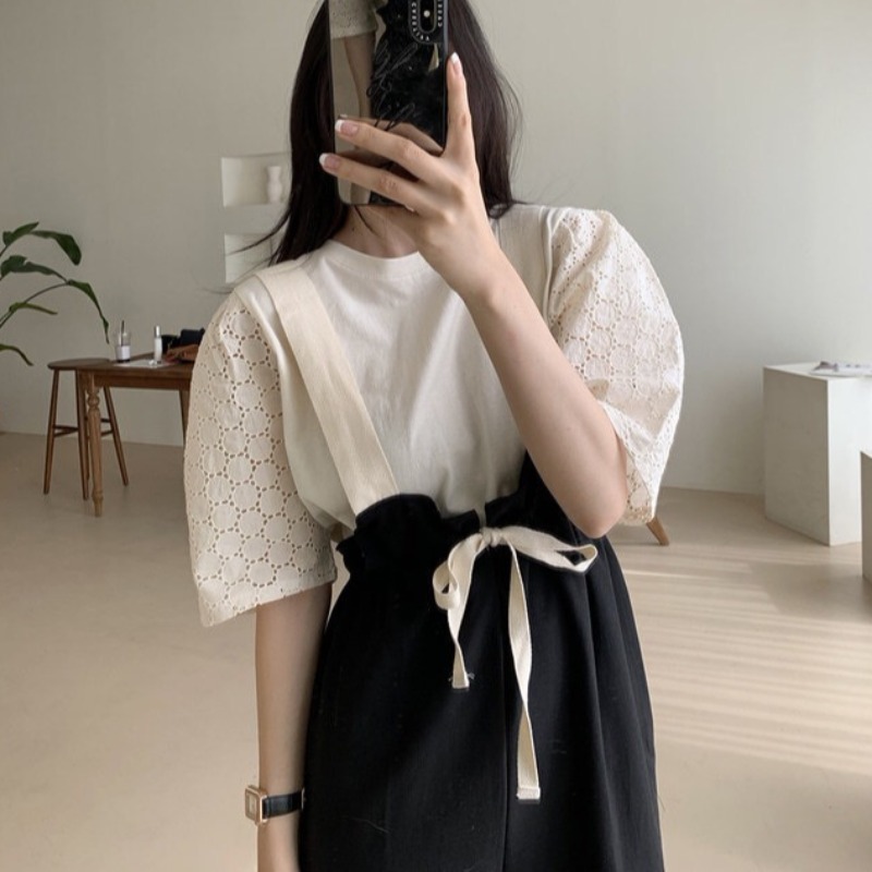 Set Áo Tay Phồng Và Quần Yếm Phong Cách Hàn Quốc 2021 Cho Nữ | BigBuy360 - bigbuy360.vn